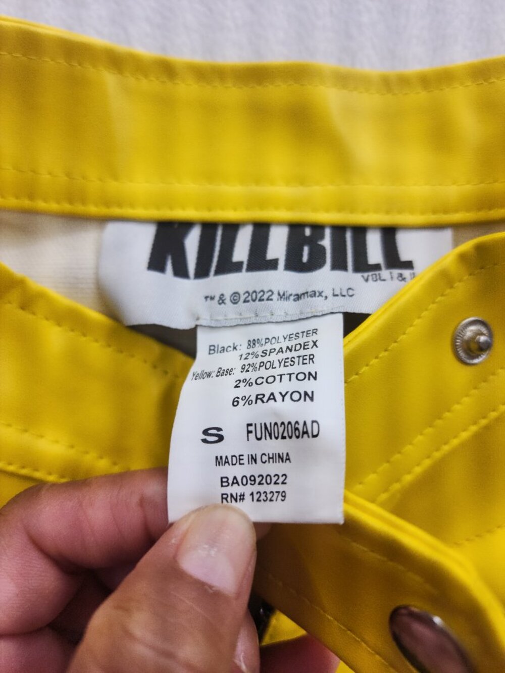 Kill Bill Beatrix Kiddo Yellow Jacket Costume Official S - Picture 5 of 16